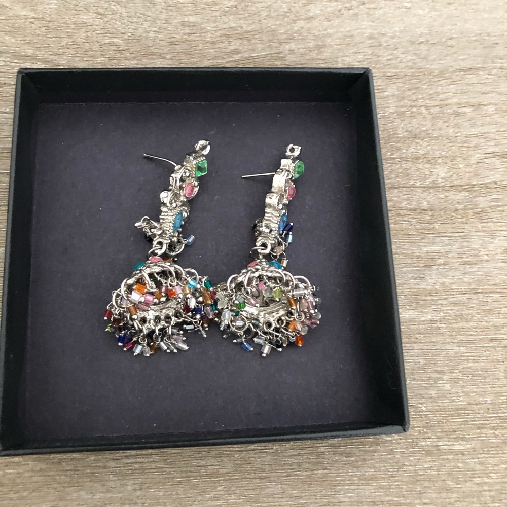 Silver jhumkas bell earrings